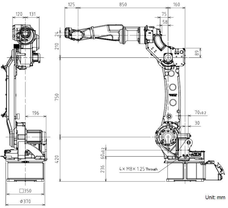 Panasonic TM1800 hegesztőrobot manipulátor